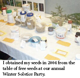 table of seeds at FLNPS meeting