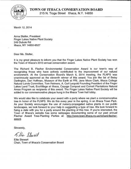 image of award letter